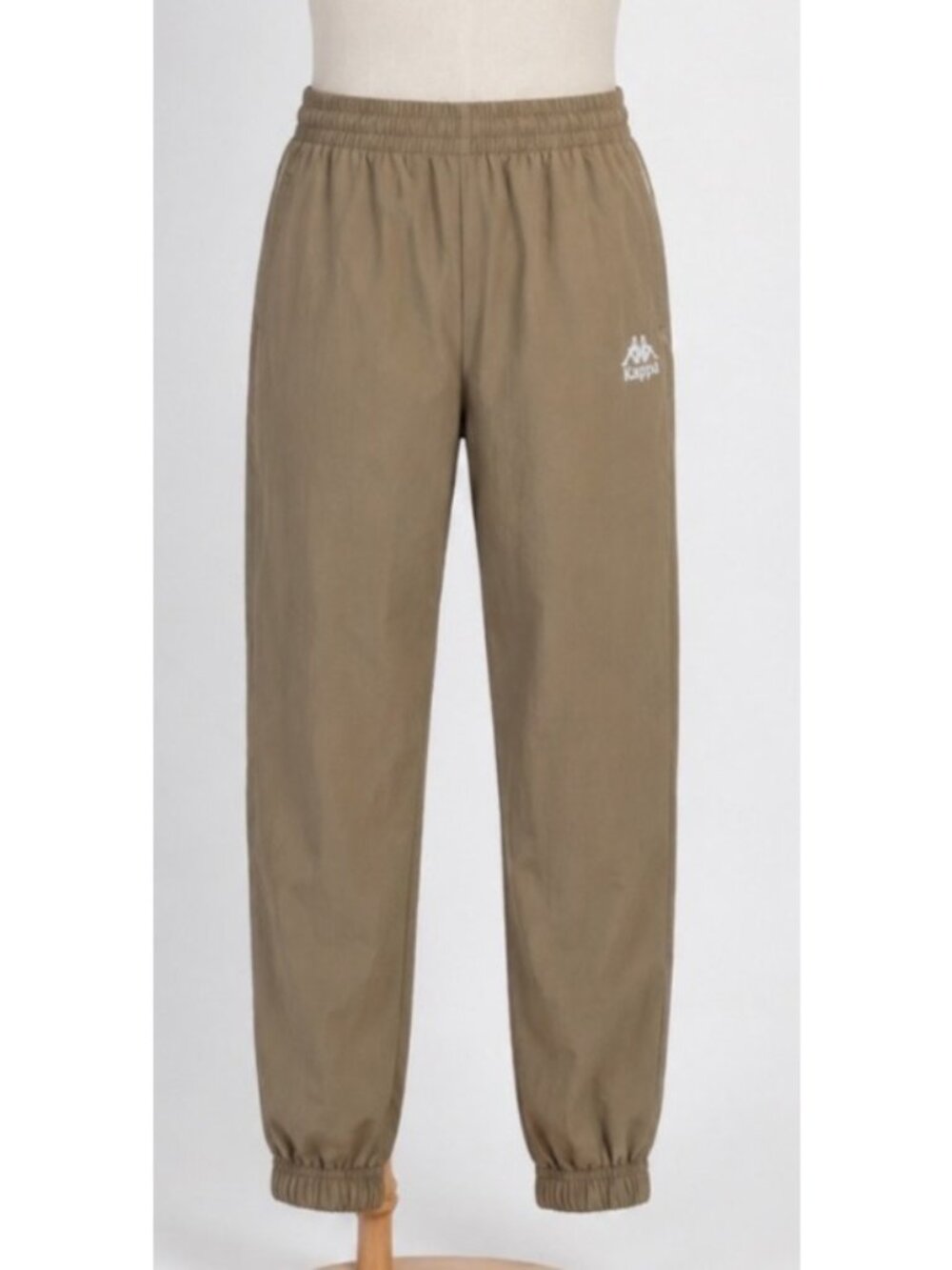 Kappa Mens  Size Medium Beige Jogger Pants W/ Elastic Waist & Logo Print